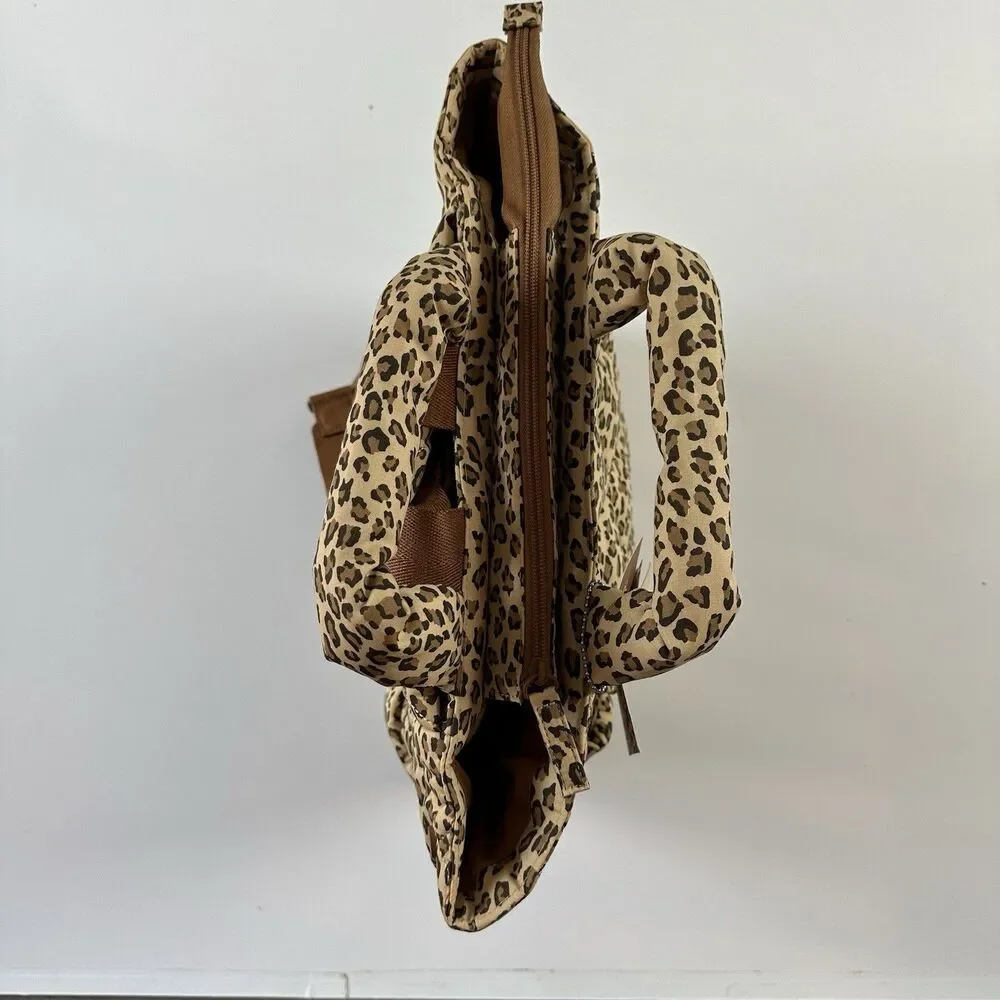 NWT BEIS x Elsa Hosk Quilted Backpack Tote Diaper Bag in Animal Print Wild Child